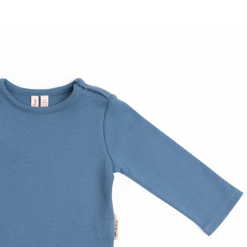 Hazel biologische assymytresische top met lange mouwen