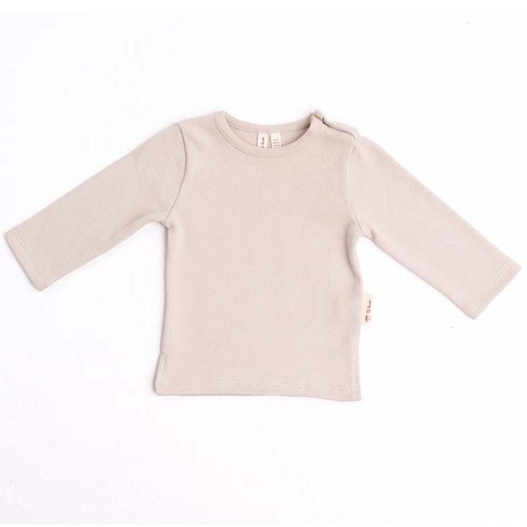 Hazel biologische assymytresische top met lange mouwen